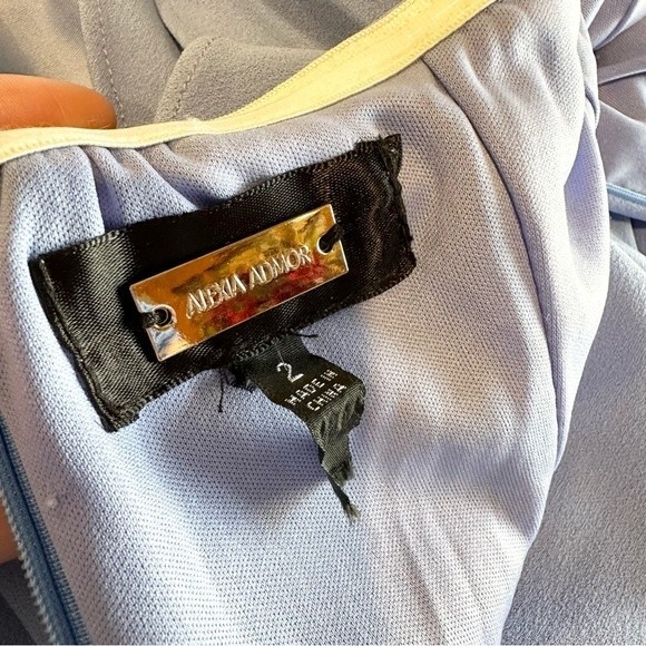 Alexia Admor Lia Ruffle Strapless Sheath Dress, Baby Blue, Size 2 - Picture 8 of 9